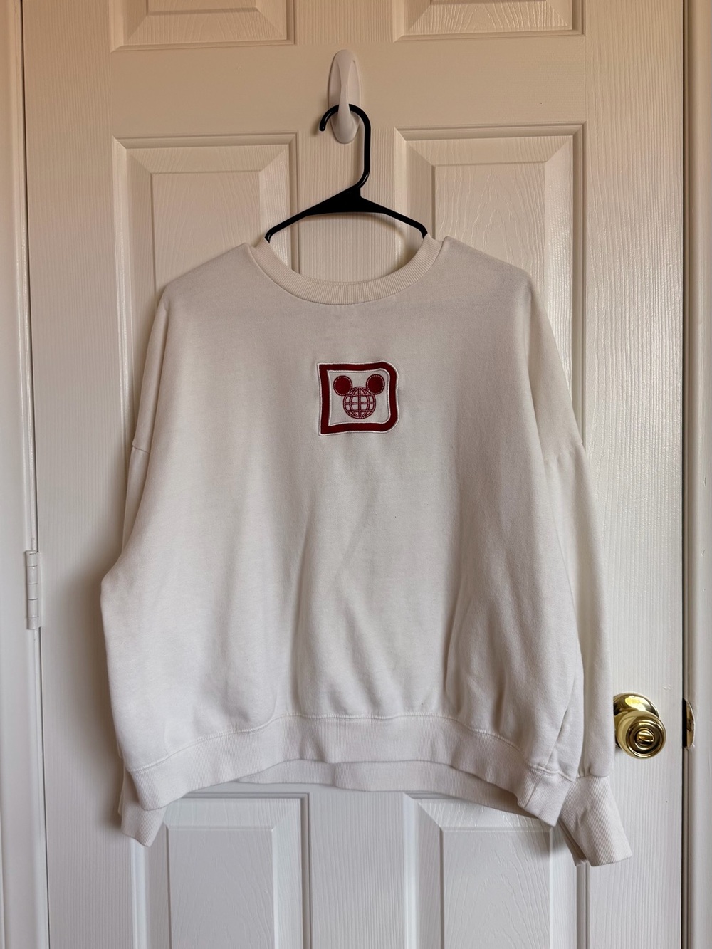 Cream Graphic Sweatshirt with Red Patch